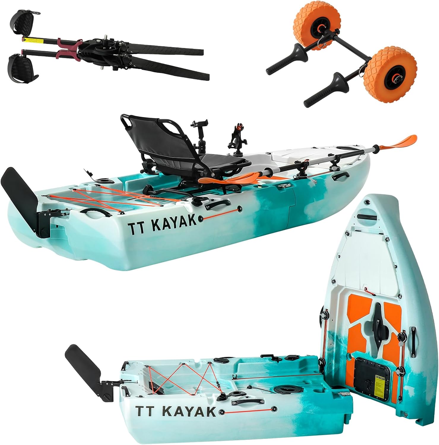 Fishing Kayak Cart - Modular Fishing Kayak with Cart &