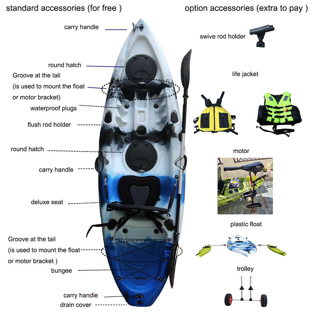 2.65m Single Seat HDPE Sit-On- - Fishing Kayak Pedal Drive recension och pris