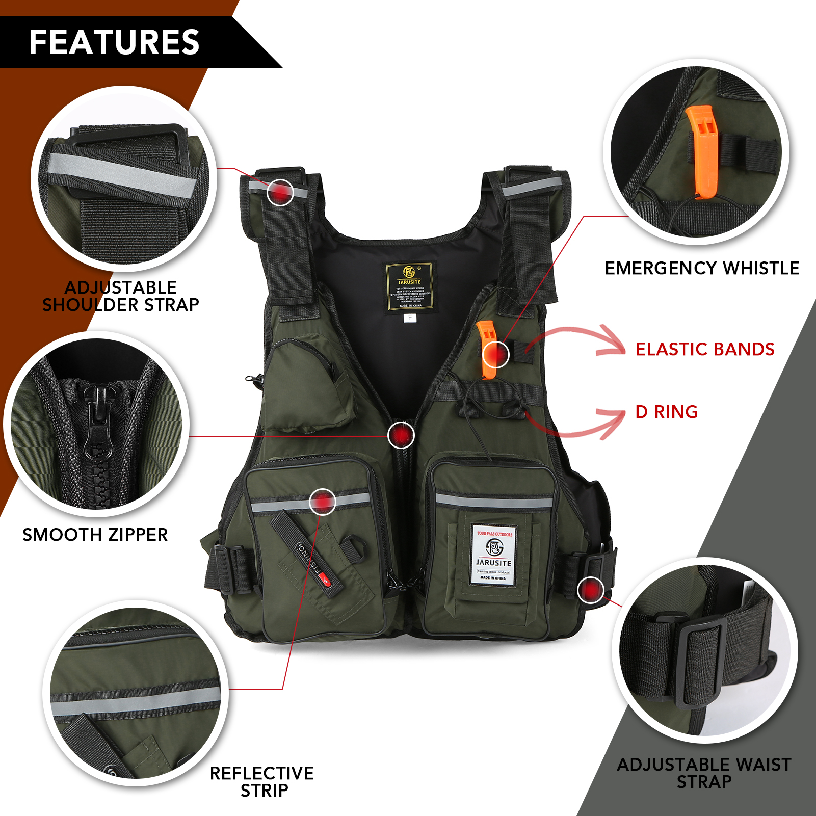 Multi-Pockets Fly Fishing Jack - Fishing Kayak Sit On Top recension och pris