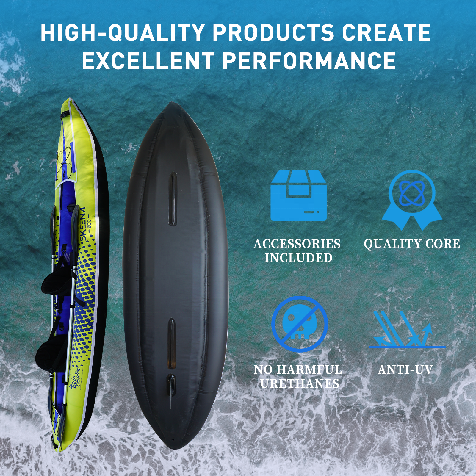 Adult Inflatable Fishing Canoe - Fishing Kayak Paddle recension och pris