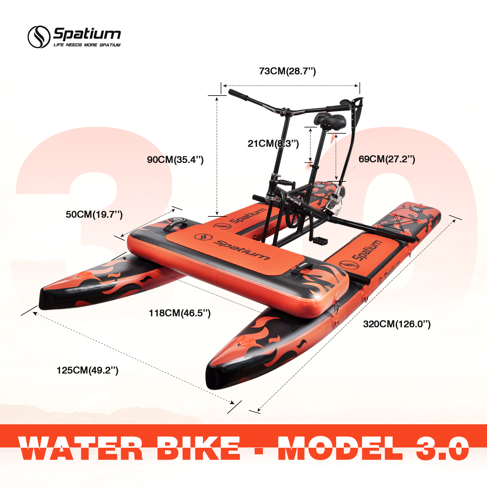Spatium Sup Water Bike 3.0 Inf - Fishing Kayak Pedal Drive recension och pris