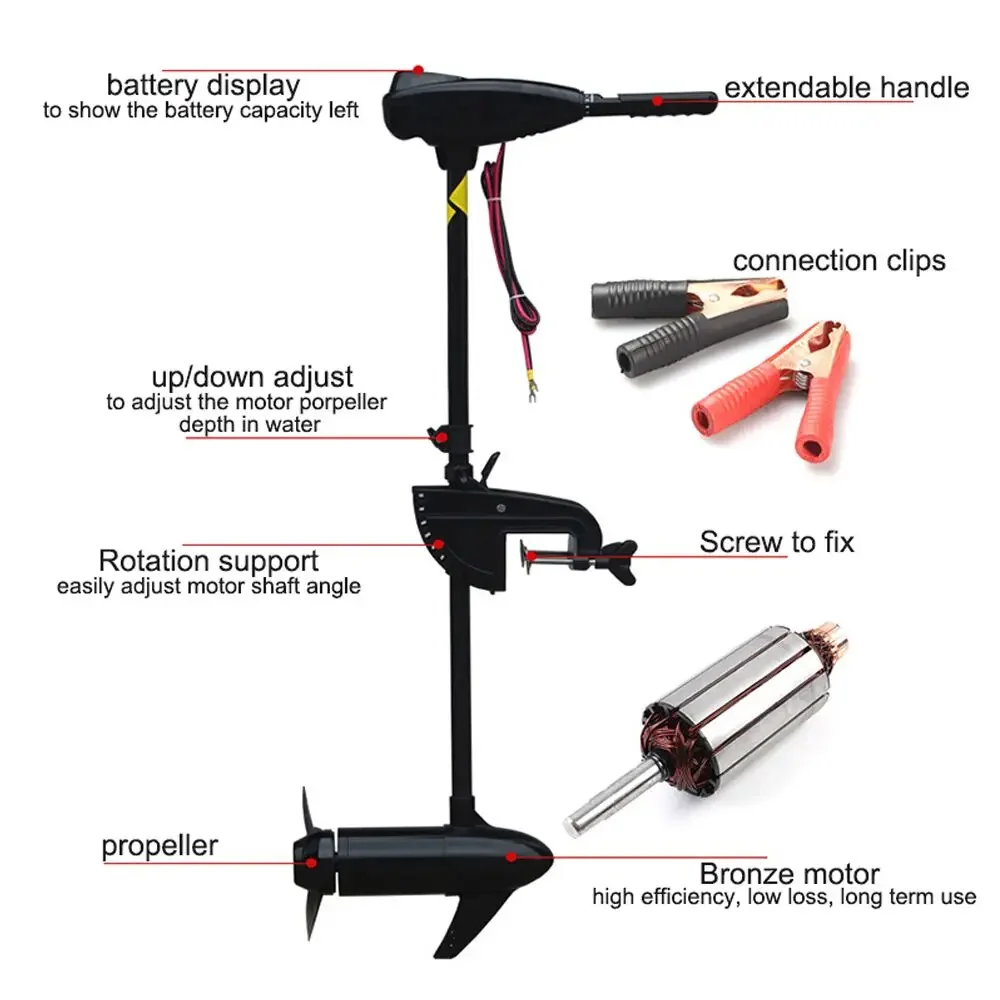 18/28/40/50/60 LBS 12V Electri - Fishing Kayak Trolling Motor recension och pris